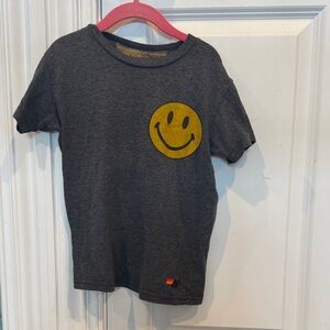 Aviator Nation Dark Gray Tee with Yellow Smiley